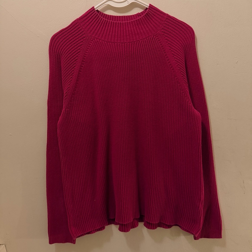 Fuchsia Studio Works Ribbed Turtle Neck Sweater